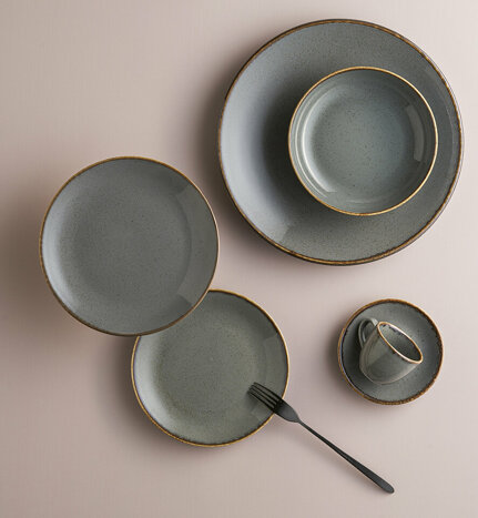 Seasons Koyu Gri 27 Parça 6 Kişilik Yemek Takımı