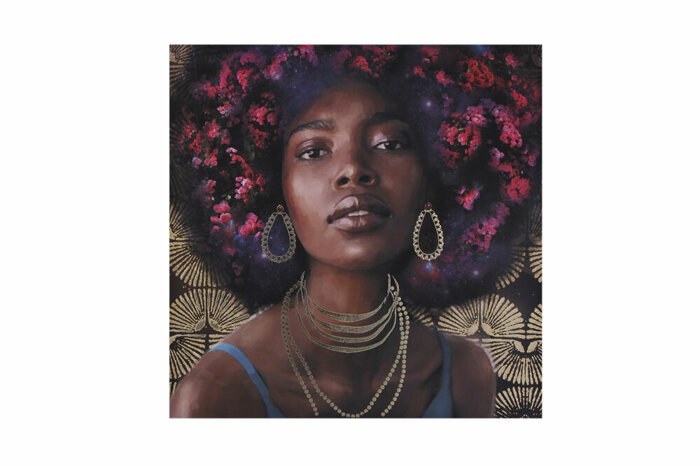 Pembe Saçlı Kız Tablo 80x80cm